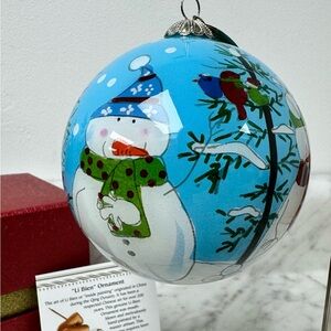 Pier 1 - Li Bien 2014 Snowman Hand Painted Ornament